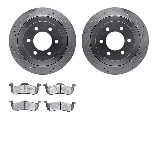 7502-54192, Rotors-Drilled and Slotted-Silver with 5000 Advanced Brake Pads, Zinc Coated, Dynamic Friction Co, Mfr#: 7502-54192